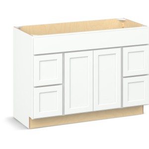 Reliabilt Parkstone II Reliabilt Parkstone II Brilliant White Vanity Cabinet, 48-in, 2 Doors, 4 Drawers - 641145 | Lowe's Pro Supply